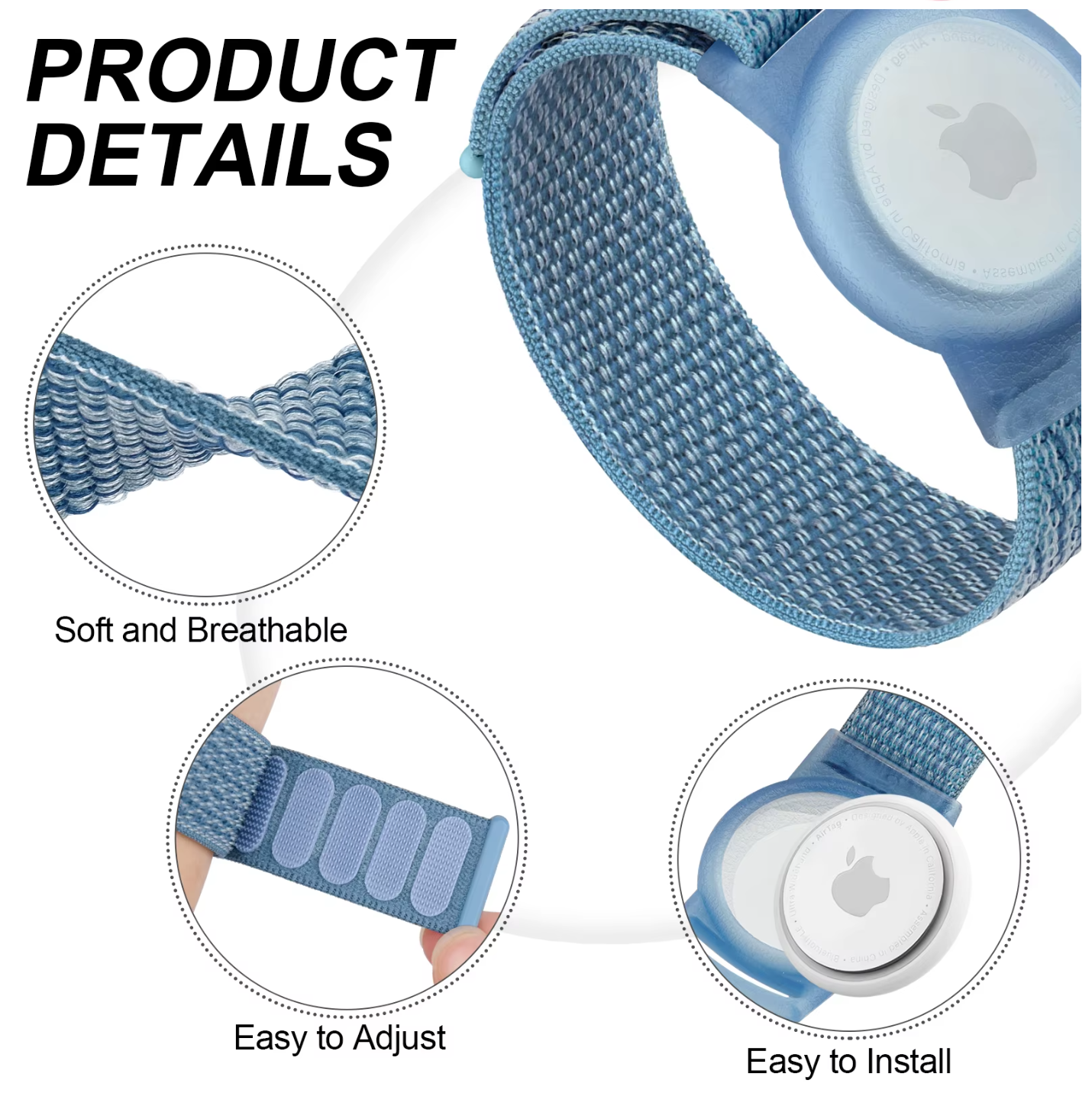 SnowBand™ – Adjustable Kids Wristband (Works with Apple AirTag)
